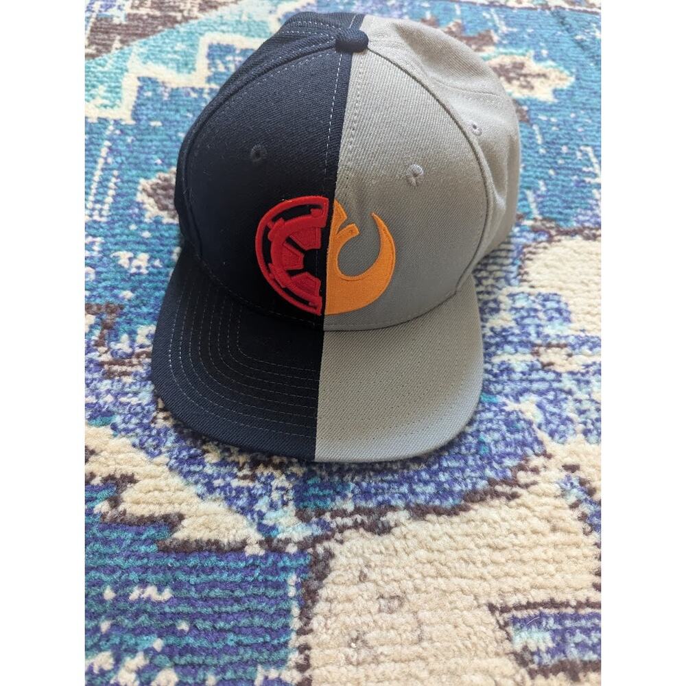 Vintage Star Wars Empire Rebellion Split Snapback Cap Black Gray Hat